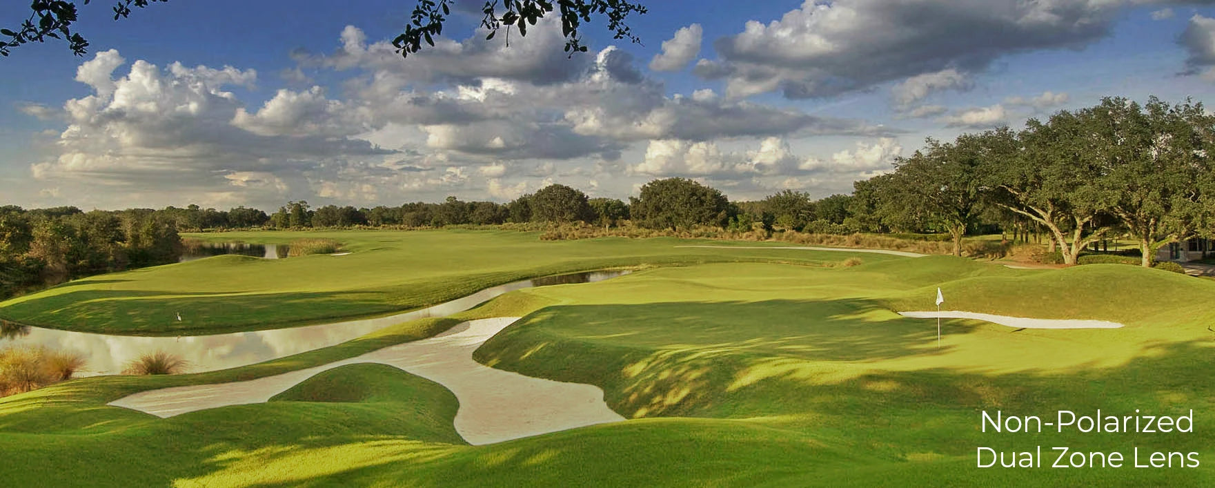 Golf course viewed through PeakVision Dual Zone lenses