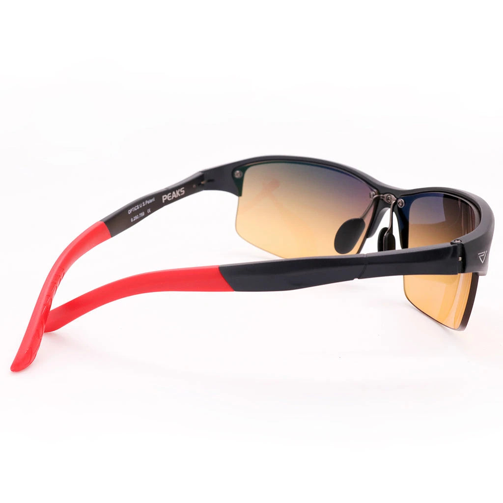 GX6 sunglasses in Black & red, side and temple view